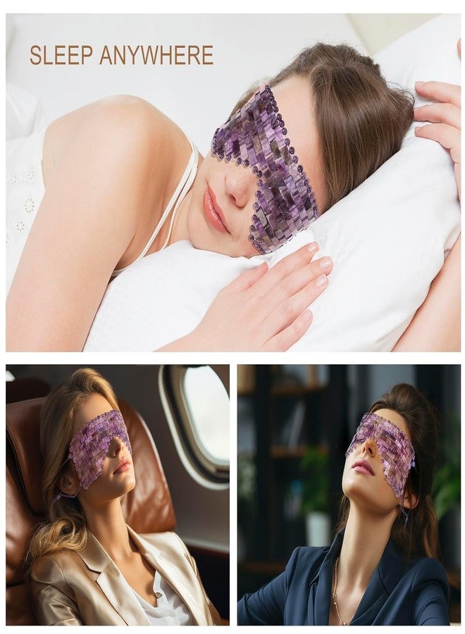LazyGa Jade Eye Mask, Amethyst Crystal Eye Mask with Ear Strap for Face 100% Natural Gemstone Jade Sleep Mask for Hot & Cold Anti Aging Therapy - Image 3