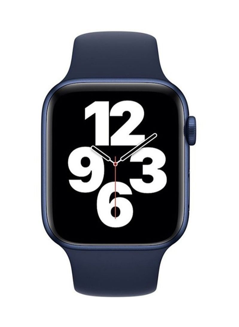 Apple Watch Band, Silicone Apple Watch Strap for Apple Watch Series 5/6/7 42/44/45mm Midnight Blue - Image 2