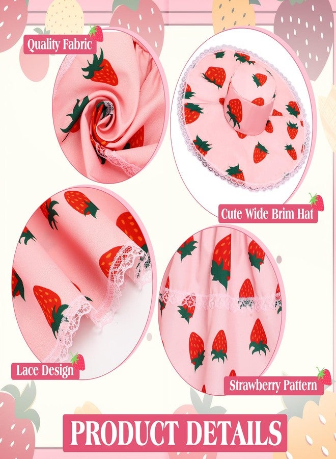 FuWeave طقم ملابس إوزة الشرفة من FuWeave بتصميم الفراولة، مناسب لتمثال إوزة بلاستيكي أو إسمنتي بطول 23 بوصة، تنورة فراولة لطيفة، زي صيفي لتزيين الحديقة والفناء الخارجي. - Image 3