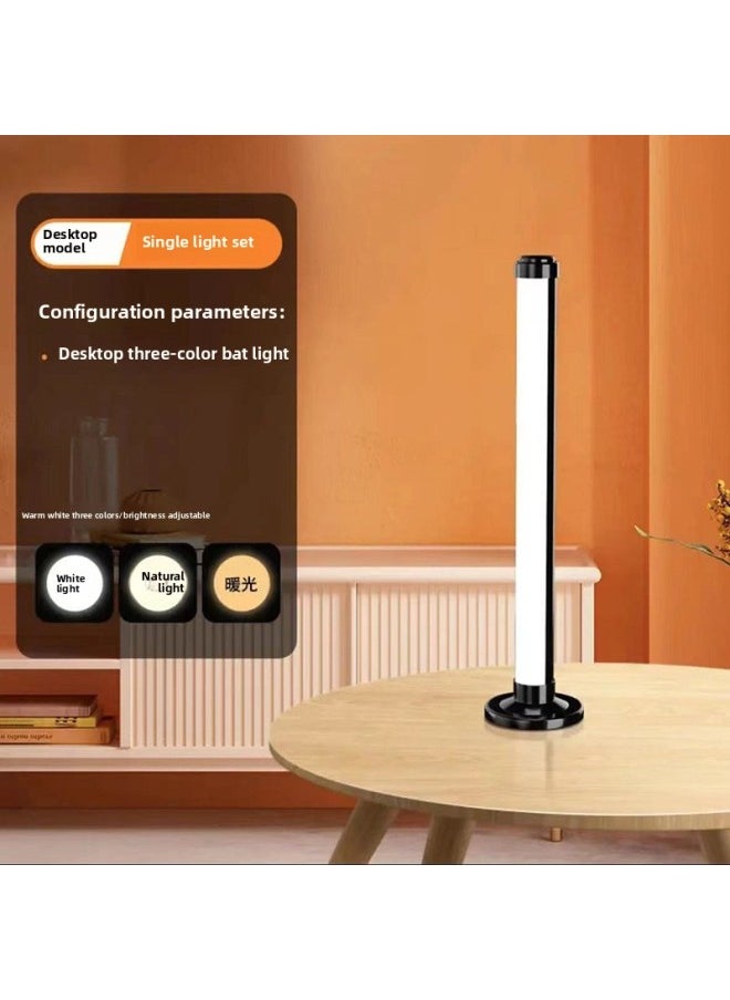 General - Chin Light Live Facial Beauty Rejuvenation Atmosphere Mirror Headlights Computer Desktop Double Row Lights-Specifications:40cm Desktop Row Lamp Without Baffle - Image 1