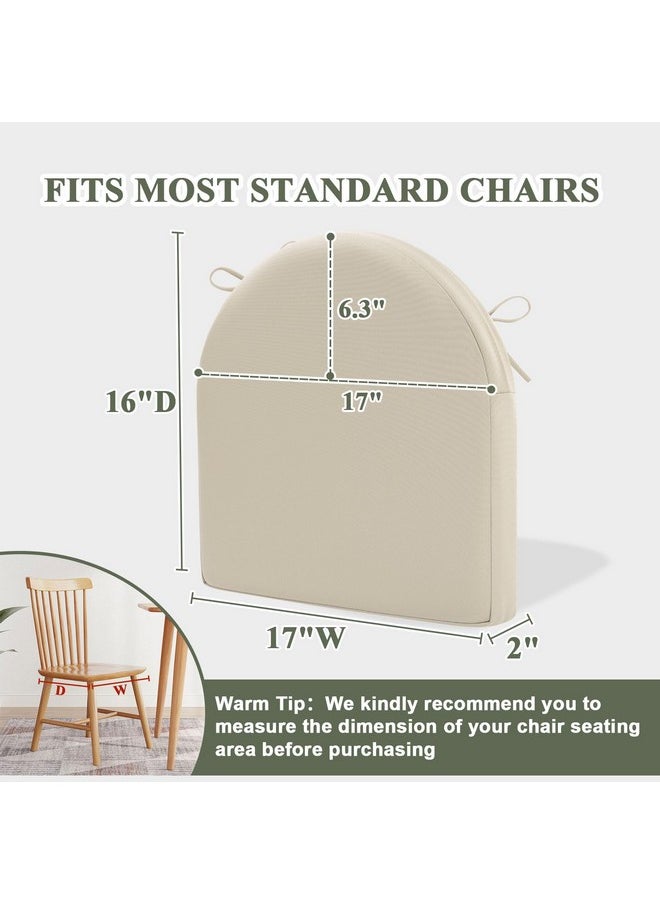Topotdor Topotdor Kitchen Chair Cushions for Dining Chairs Set of 4, U-Shaped Indoor Dining Room Chair Seat Cushions, Non Slip Kitchen Chair Pads with Ties and Removable Cover, 17"x16"x2", Hazel  - Image 2