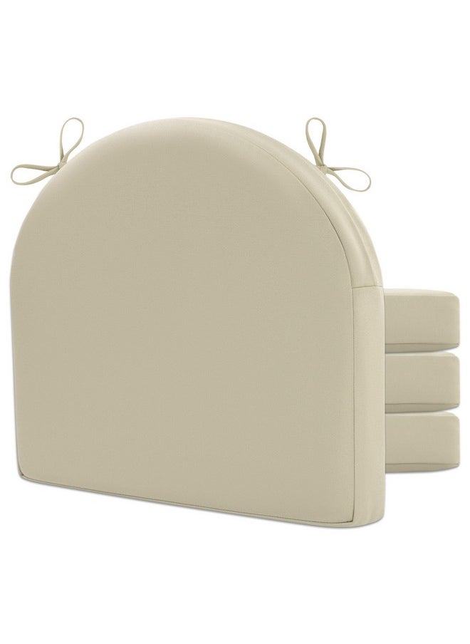 Topotdor Topotdor Kitchen Chair Cushions for Dining Chairs Set of 4, U-Shaped Indoor Dining Room Chair Seat Cushions, Non Slip Kitchen Chair Pads with Ties and Removable Cover, 17"x16"x2", Hazel  - Image 1