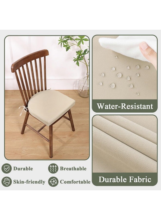 Topotdor Topotdor Kitchen Chair Cushions for Dining Chairs Set of 4, U-Shaped Indoor Dining Room Chair Seat Cushions, Non Slip Kitchen Chair Pads with Ties and Removable Cover, 17"x16"x2", Hazel  - Image 3