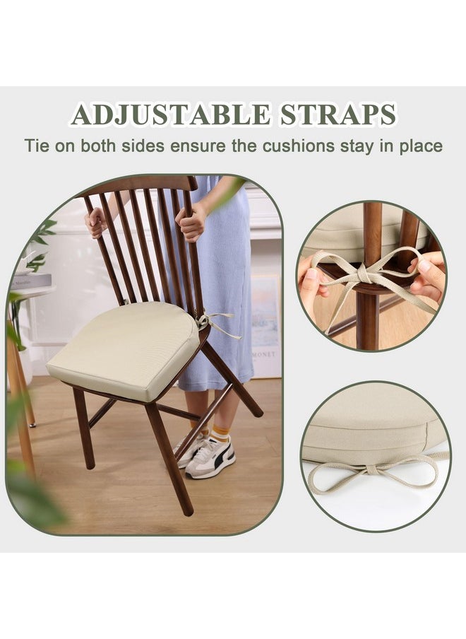 Topotdor Topotdor Kitchen Chair Cushions for Dining Chairs Set of 4, U-Shaped Indoor Dining Room Chair Seat Cushions, Non Slip Kitchen Chair Pads with Ties and Removable Cover, 17"x16"x2", Hazel  - Image 5