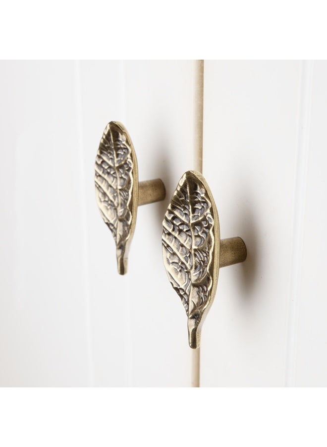 2pcs Modern Minimalist Leaf Cabinet Branch Handles, Light Luxury Drawer Wine Cabinet Bucket Cabinet Creative Handles, Retro Zinc Alloy Cabinet Handles - Image 5