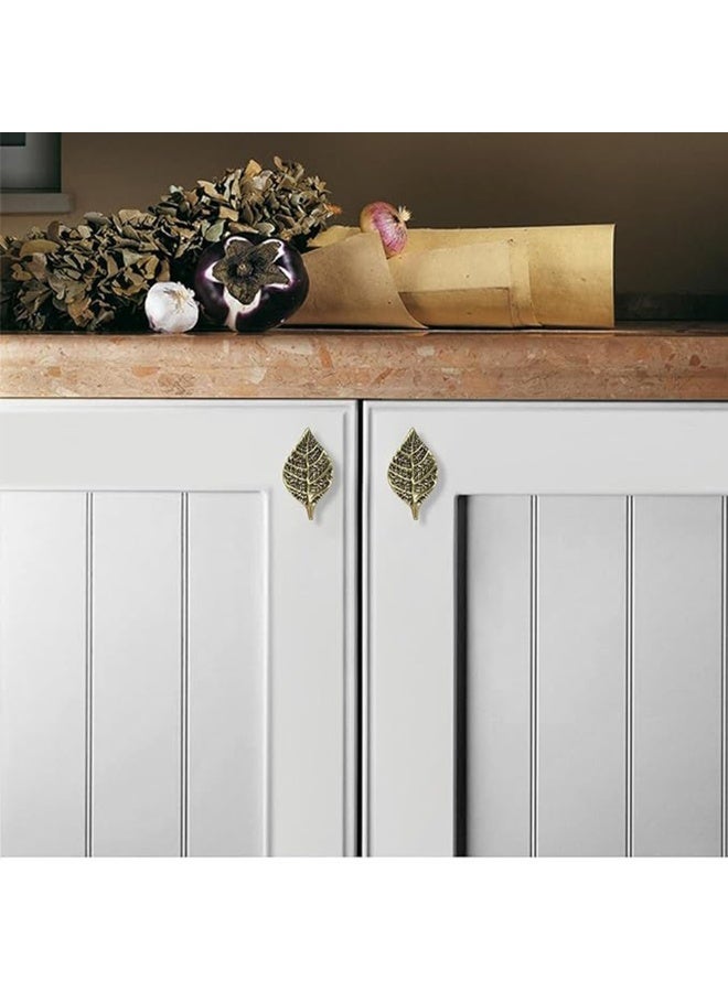 2pcs Modern Minimalist Leaf Cabinet Branch Handles, Light Luxury Drawer Wine Cabinet Bucket Cabinet Creative Handles, Retro Zinc Alloy Cabinet Handles - Image 1