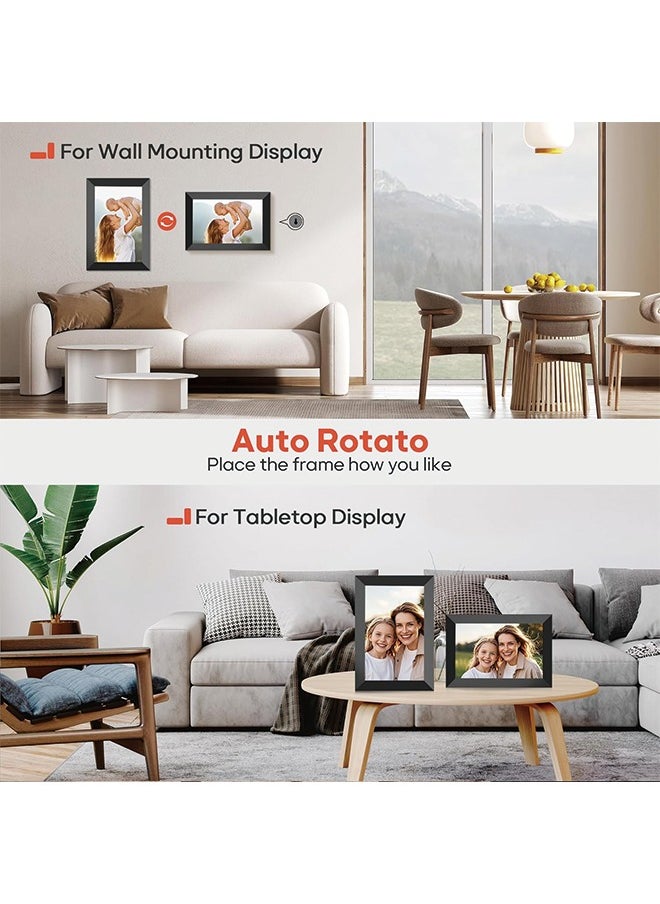 Generic - Frameo 10.1 Inch WiFi Digital Picture Frame, 1280x800 HD IPS Touch Screen Photo Frame Electronic, 32GB Memory, Auto-Rotate, Wall Mountable, Share Photos/Videos Instantly via Frameo App from Anywhere - Image 1