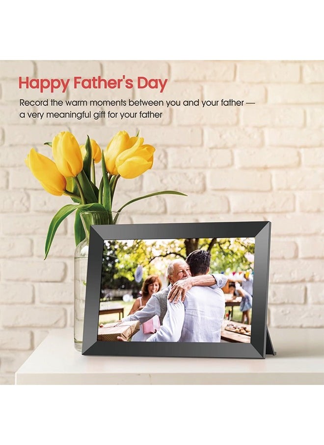 Generic - Frameo 10.1 Inch WiFi Digital Picture Frame, 1280x800 HD IPS Touch Screen Photo Frame Electronic, 32GB Memory, Auto-Rotate, Wall Mountable, Share Photos/Videos Instantly via Frameo App from Anywhere - Image 1
