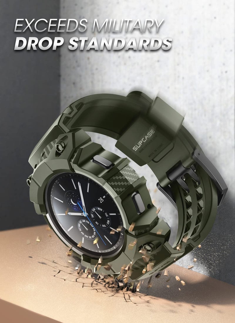SUPCASE for Samsung Galaxy Watch 4 Classic Band with Case 46mm (Unicorn Beetle Pro), [Military-Grade Protection] Heavy Duty Cover with Adjustable Strap Band for Galaxy Watch 4 Classic, DarkGreen - Image 5