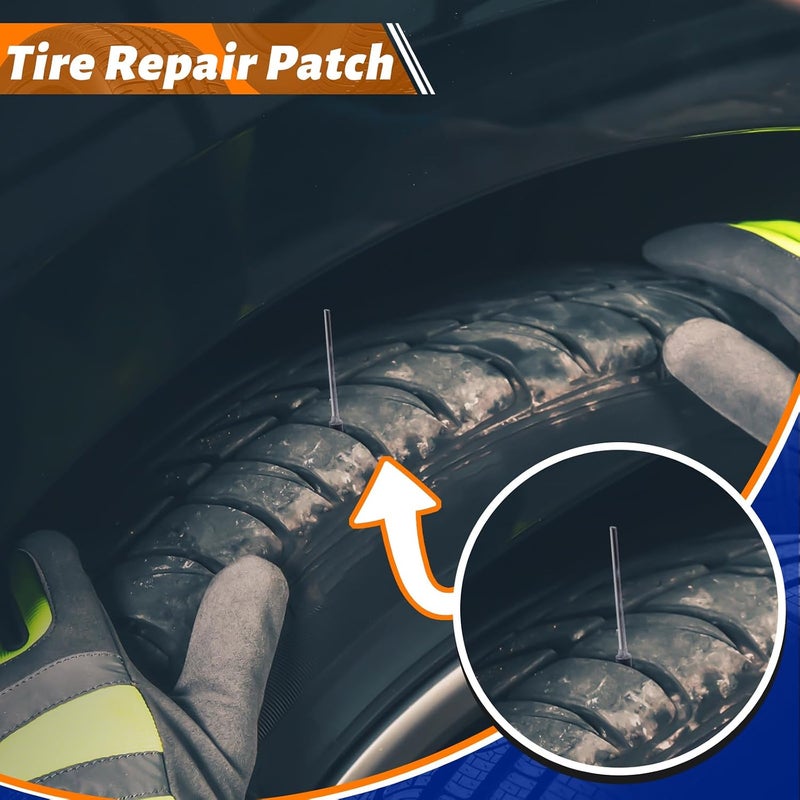 Frienda Tire Patches Kit Rubber Tire Repair Patch Plug Kit Rubber Puncture Repair Plug Nail Tire Repair Film Car Tire Repair Patch for Vehicle (24, 0.16 x 1.42, 0.24 x 1.89, 0.35 x 2.36 Inch) - Image 4