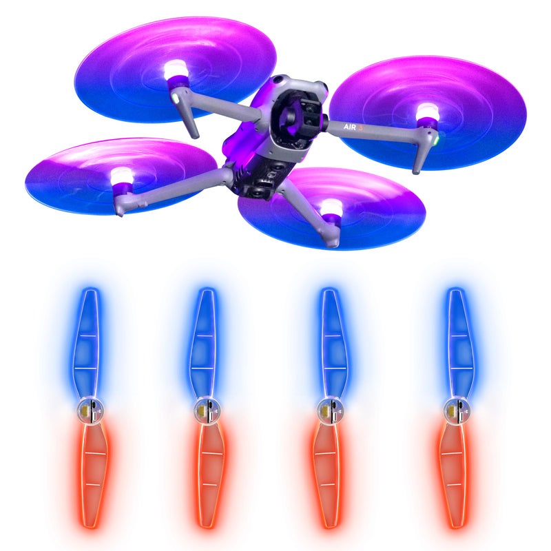 STARTRC Air 3S Propellers, LED Propellers for DJI Air 3S/Air 3 Quick-Release Low Noise Propeller with Rechargeable LED Night Flying Blades for DJI Air 3 Series Accessories(4PCS) - Image 1
