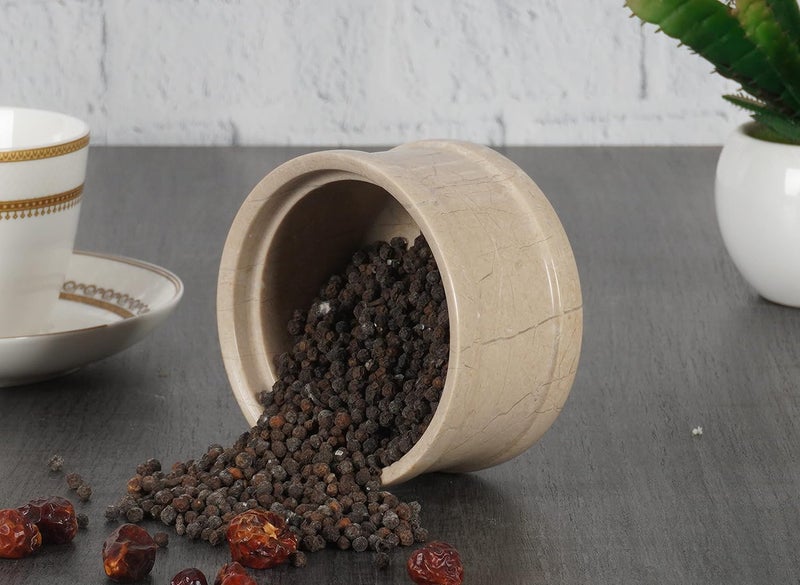 Radicaln Handmade Marble Brown 5 Dual Salt Cellar  Brown Sugar Keeper  2 Each Herb Jar Salt Dish Kitchen Accesorries  Ideal For Jewelry Butter Sugar  Home Dcor - Image 5