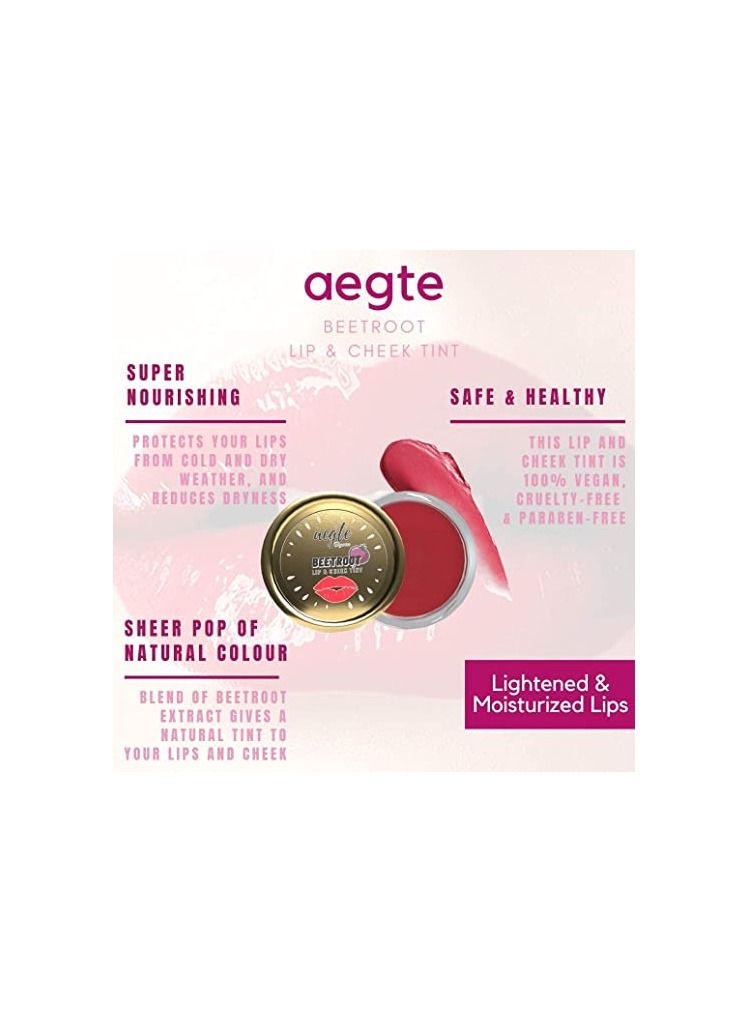 aegte Organics Beetroot Lip & Cheek Tint All-Natural Lip Balm (Real Beetroot & Tomato Extracts, 15 Gm) - Image 3