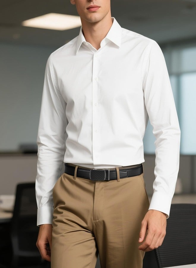 تشاورين حزام رجالي رسمي من تشاورين - حزام جلدي رجالي بسقاطة للسراويل الرسمية - أحزمة قابلة للتعديل بدقة متناهية تناسب جميع الأحجام - Image 2