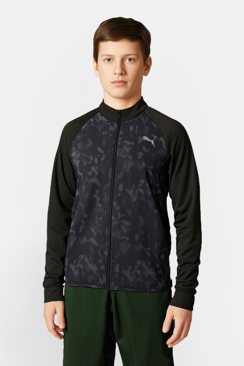 PUMA جاكيت تدريب رياضي طويل الأكمام للأولاد، متعدد الألوان - Image 1