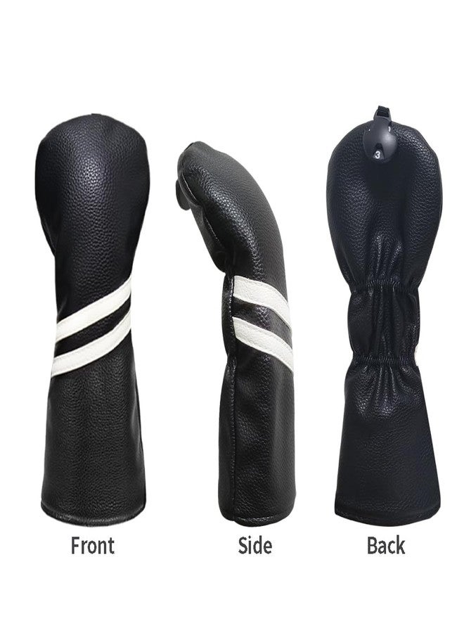 Scott Edward 3 Pcs Golf Club Covers PU Golf Headcovers Golf Club Protector Fit Well Driver and Fairway Wood Fit Most Golf Clubs (Black) - Image 3