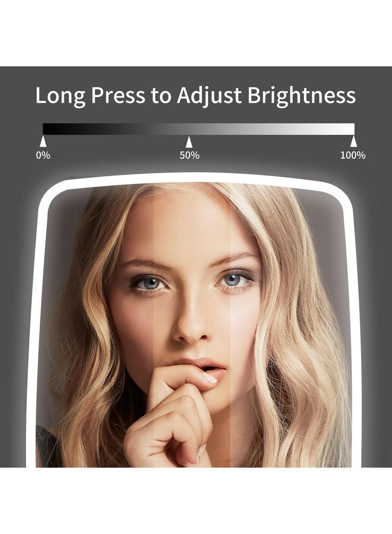 شوبيت مرآة مكياج تعمل باللمس، 3 أوضاع إضاءة ملونة، مرايا مكياج محمولة، مرآة مكياج قابلة للتعديل، سطوع LED، مرآة مستحضرات تجميل قابلة لإعادة الشحن عبر USB - Image 3