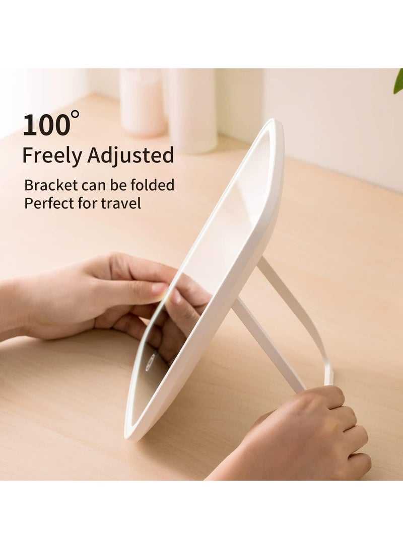 شوبيت مرآة مكياج تعمل باللمس، 3 أوضاع إضاءة ملونة، مرايا مكياج محمولة، مرآة مكياج قابلة للتعديل، سطوع LED، مرآة مستحضرات تجميل قابلة لإعادة الشحن عبر USB - Image 4