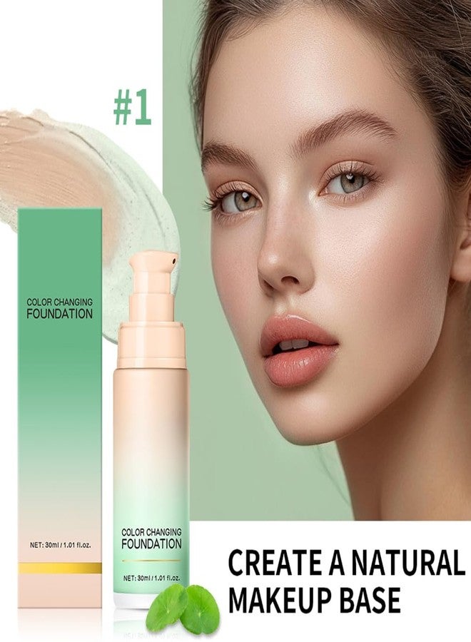 JEMPET Color Changing Foundation with Centella Asiatica - Weightless Hydrating Liquid Foundation (Green-01) - Image 2
