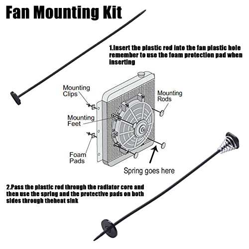 ORAEVY Fan Mounting Kit, Electric Radiator Fan Plastic rods Installation Kit Compatible Mount Hold Radiator Spal Fan, Electric Cooling Fan and Transmission Cooler - Image 5