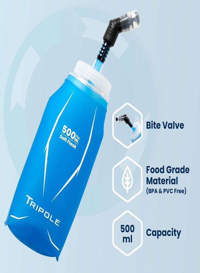 Tripole Hydration & Water Soft Flask for Running and Cycling | 500 mL (Blue) - Image 3