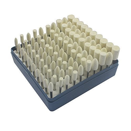 LUO KE Carving Expert 100pcs Multifunctional Wool Felt Mandrel Mounted Grinding Polishing Accessories Attachment Set - Fit Dremel-1/8 Inch Shank - Image 1