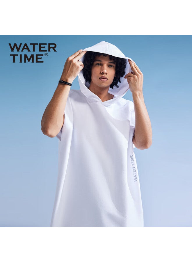 Watertime/shuichuan Quick-drying Swimming Towel Cape With Hood, Fast-drying Portable Bathrobe For Women And Men, Absorbent Sports Beach Towel - Image 2