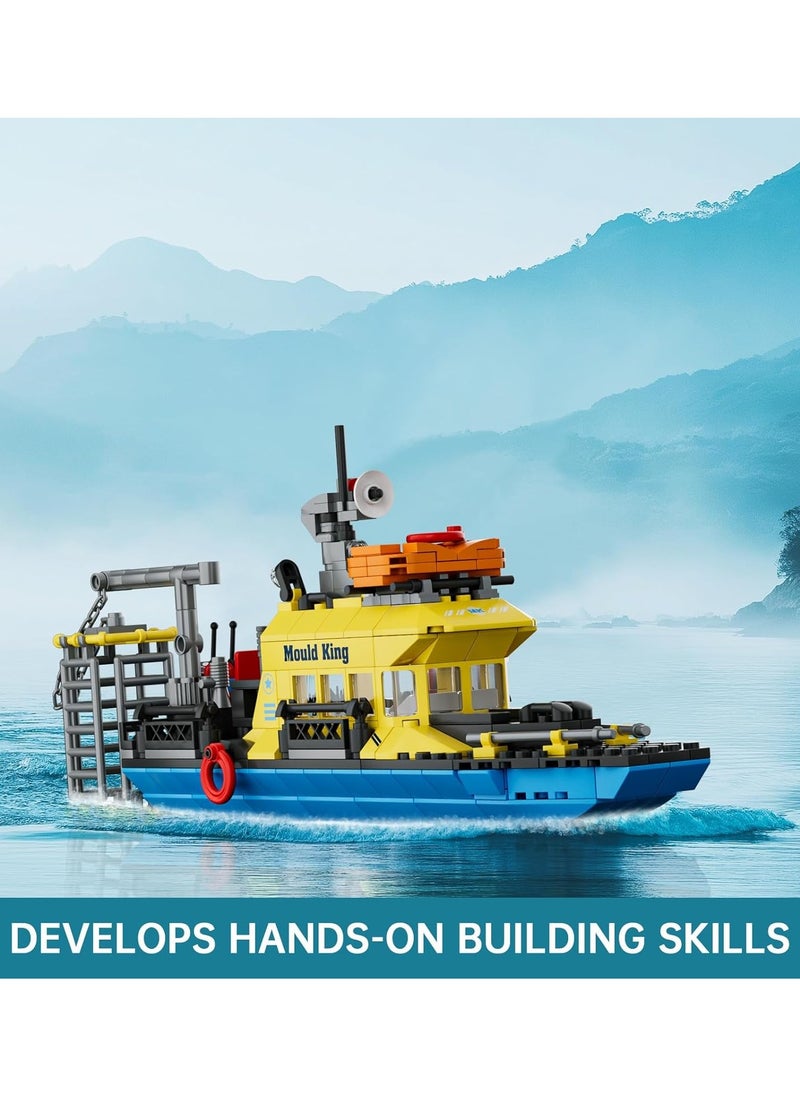 mould king Ocean Explorer Ship Building Kits, City Boat Model,Multi-purpose lifeboat building set， House Decor for Boys and girls to Play, Block Set Compatible with Most Brands, Gift for 8+ Years Old Kids and Adult 10134 （380 Pcs）  - Image 2