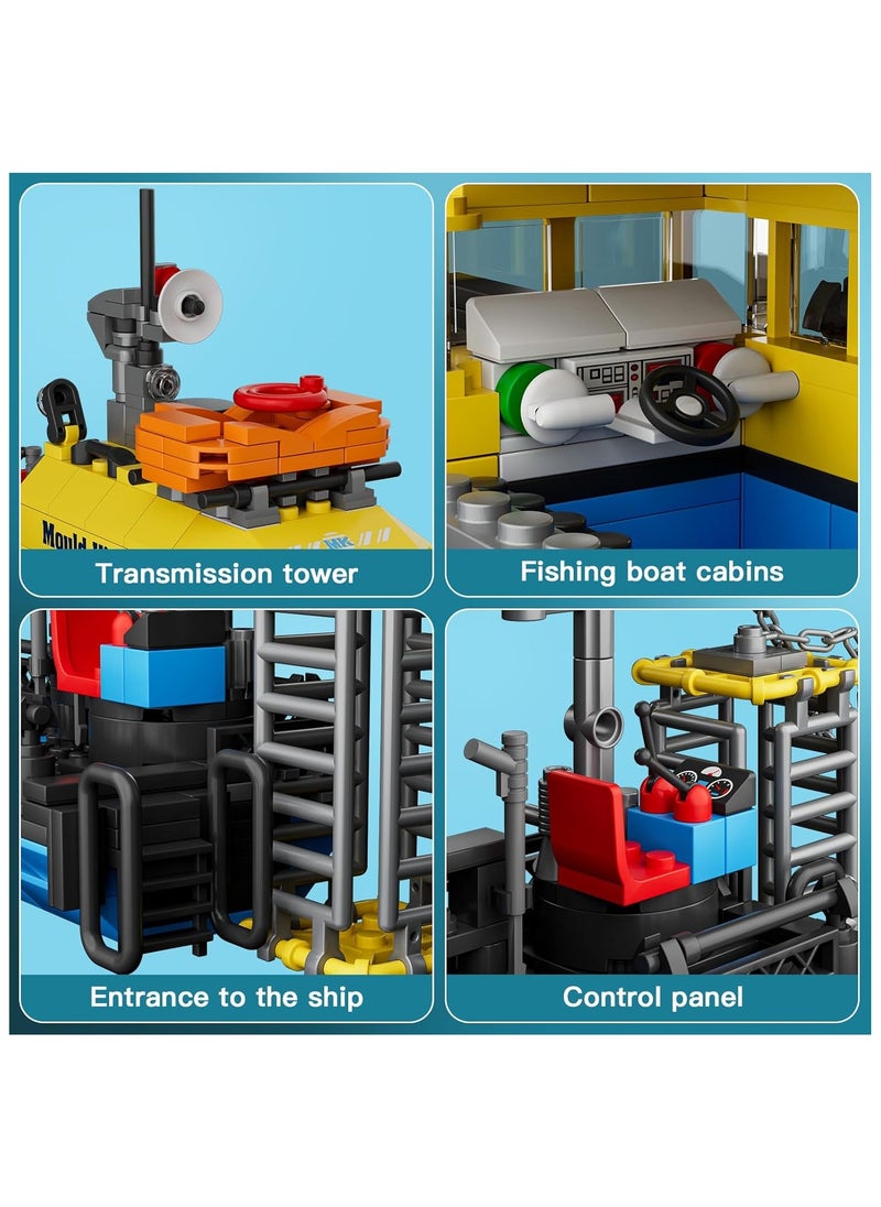 mould king Ocean Explorer Ship Building Kits, City Boat Model,Multi-purpose lifeboat building set， House Decor for Boys and girls to Play, Block Set Compatible with Most Brands, Gift for 8+ Years Old Kids and Adult 10134 （380 Pcs）  - Image 4