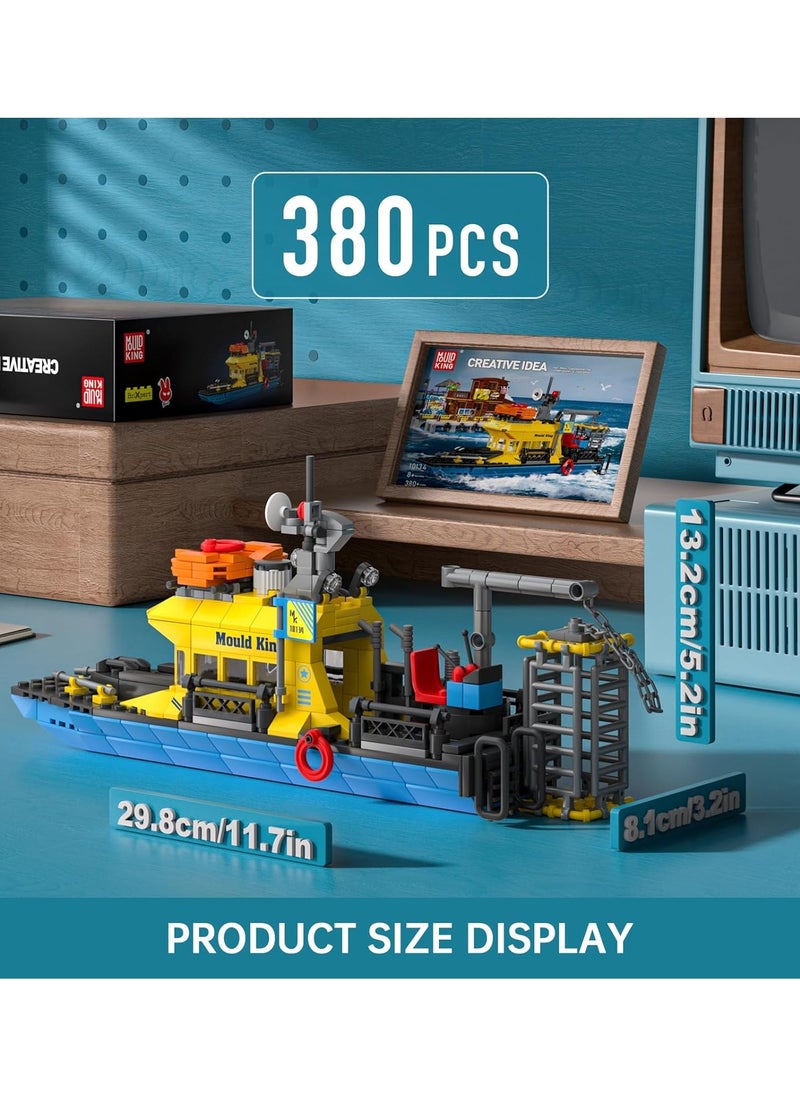 mould king Ocean Explorer Ship Building Kits, City Boat Model,Multi-purpose lifeboat building set， House Decor for Boys and girls to Play, Block Set Compatible with Most Brands, Gift for 8+ Years Old Kids and Adult 10134 （380 Pcs）  - Image 5