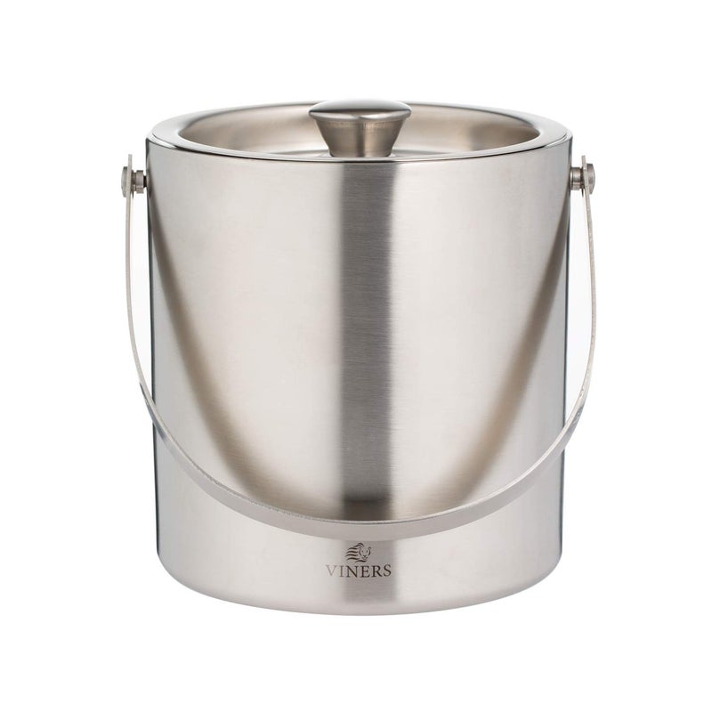 Viners Barware Silver Stainless Steel Double Wall Ice Bucket 15L