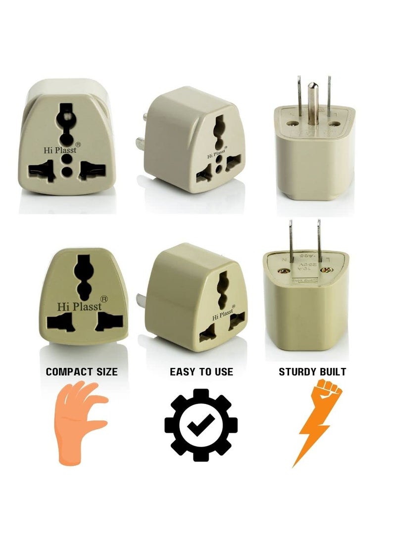 HI PLASST PINS N PLUGS HiPLASST IndiatoUS Plug Adapter 4pcs Type AB Universal Socket Power Converter Adapter for USACanadaMexicoBrazilPhilippinesCubaThailandTaiwanJapanPanama More Type AB2 pcs Each  - Image 3