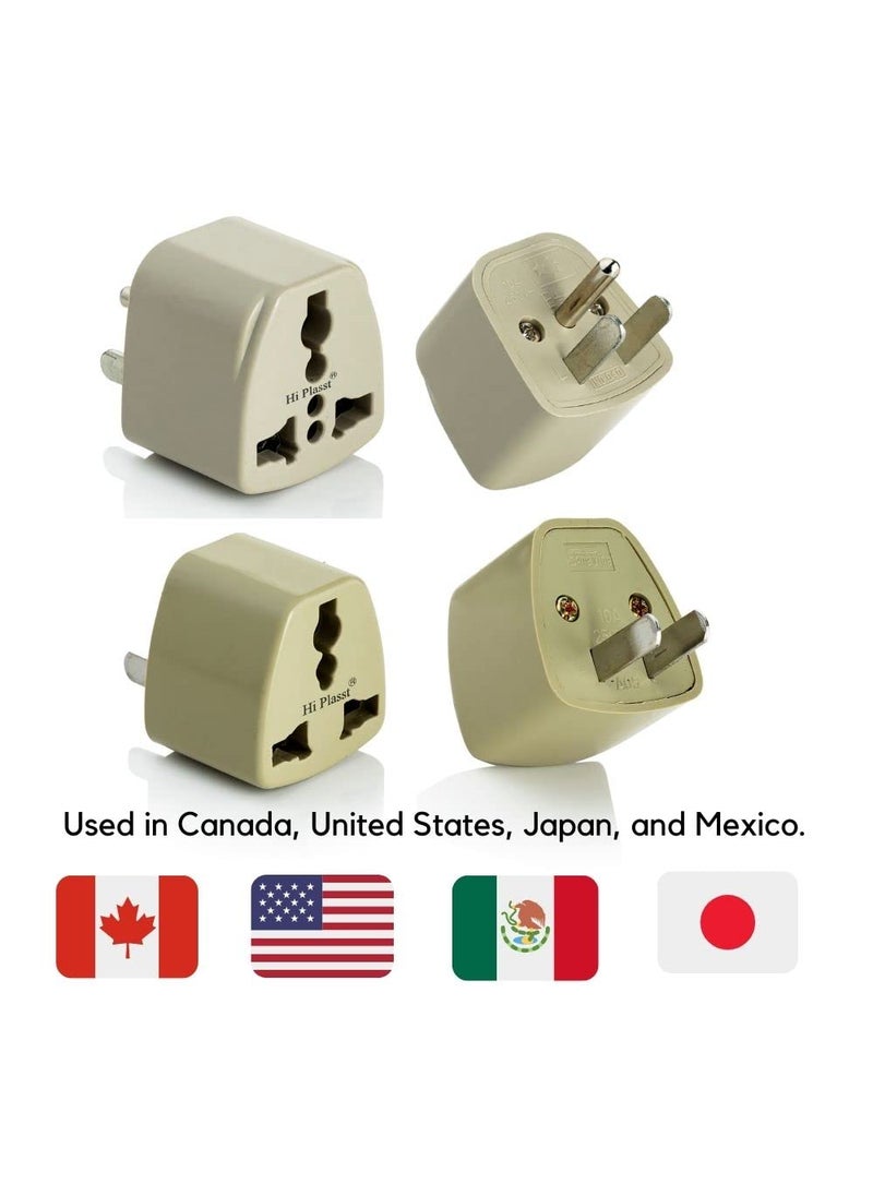 HI PLASST PINS N PLUGS HiPLASST IndiatoUS Plug Adapter 4pcs Type AB Universal Socket Power Converter Adapter for USACanadaMexicoBrazilPhilippinesCubaThailandTaiwanJapanPanama More Type AB2 pcs Each  - Image 4