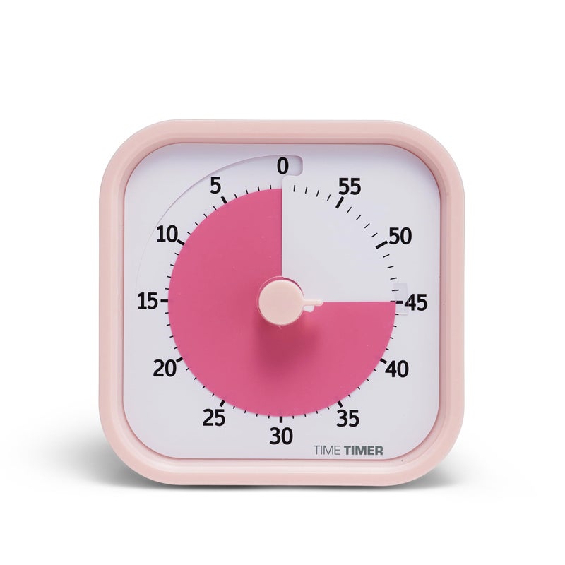 TIME TIMER Home MOD  60 Minute Kids Visual Timer Home Edition  for Homeschool Supplies Study Tool Timer for Kids Desk Office Desk and Meetings with Silent Operation Peony Pink