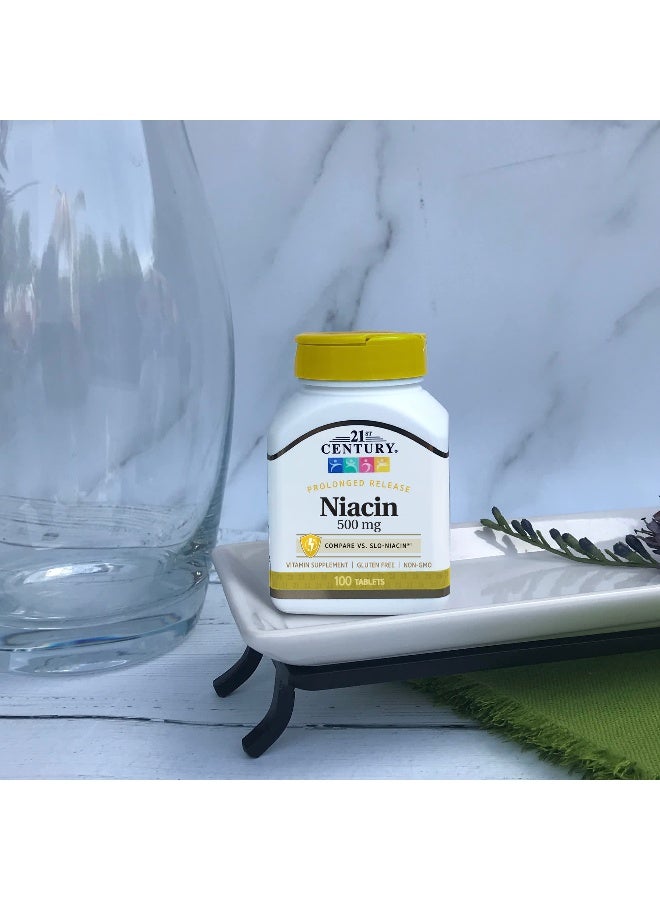 21st Century, Niacin, Prolonged Release, 500 mg, 100 Tablets (Packaging may vary) - Image 3