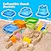 AuntyFey Collapsible Beach Toys Sand Toys for Toddlers 13 Beach Toy Sand Toy for Kids Ages 48 Collapsible Beach Sand Buckets Toys for Kids Sandbox Toys for Toddler with Castle Sand Mold Shovel - Image 3