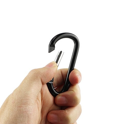 SWATOM Aluminum Carabiner Clip Snap Hook Keyring 1.5/1.9/2.2/2.4/2.8 Inch Carabiners Keychains Black(10P/20P) - Image 5
