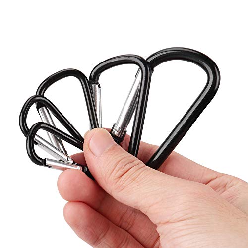 SWATOM Aluminum Carabiner Clip Snap Hook Keyring 1.5/1.9/2.2/2.4/2.8 Inch Carabiners Keychains Black(10P/20P) - Image 4