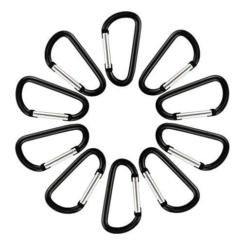 SWATOM Aluminum Carabiner Clip Snap Hook Keyring 1.5/1.9/2.2/2.4/2.8 Inch Carabiners Keychains Black(10P/20P) - Image 3
