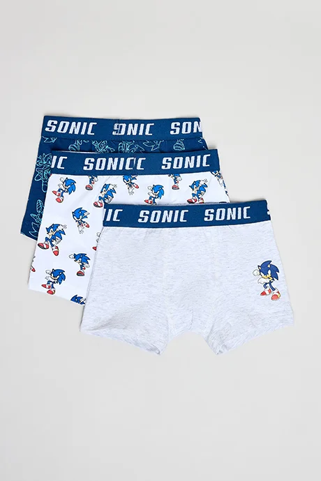 أر أند بي 3 Pack Sonic Print Briefs