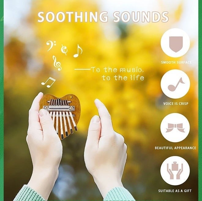Mini Kalimba Thumb Piano 8 Keys,Portable Solid Wood Mbira Finger Piano for Kids,Marimba Musical Pendant Gift,Mini Exquisite Finger Thumb Piano,Children's Musical Instrument Toys - Image 3