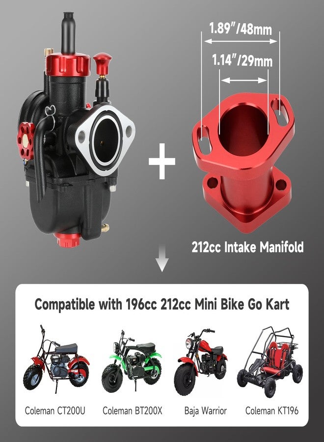 XIKOBY PE22 Carburetor Kit Compatible with 110cc 125cc Tao tao Coolster Apollo SSR CRF50 XR50 Pit Dirt Bike ATV 4 Stroke Predator 212cc 196cc OHV Engine Coleman CT200U Mini Bike KT196 Go Kart Parts - Image 3