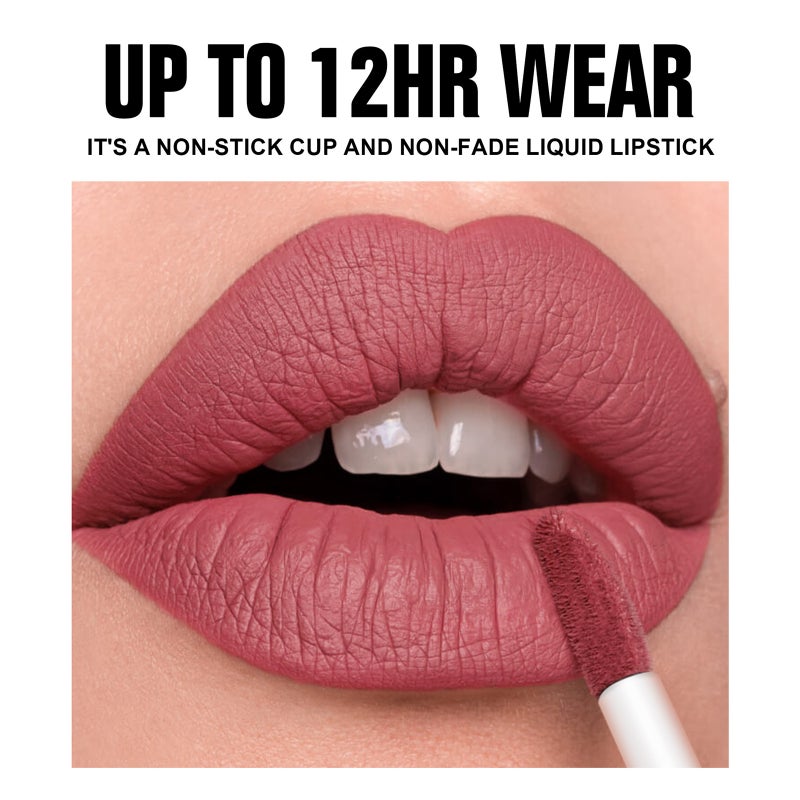 6 Colors Liquid Lipstick Set Matte Lip Glaze Waterproof Lip Gloss Non-smudge Lip Makeup Set - Image 2