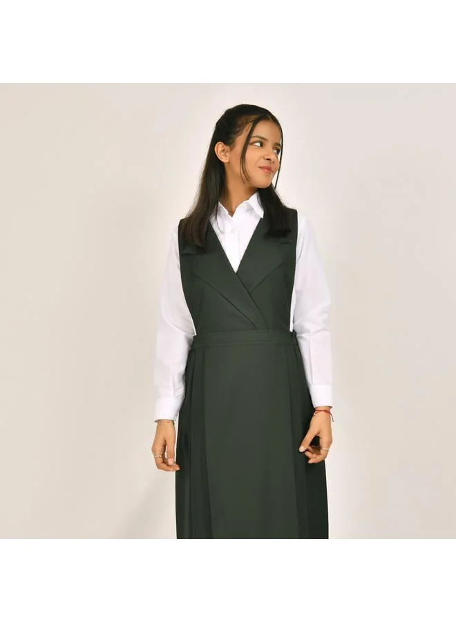 HAWRAA ABAYA Blazer collar apron with side slits