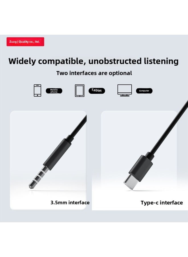 Generic 3.5m In-ear Game Wire-controlled Headphones For Apple Huawei Android Compatible Type-c Wired Headphones-Color:E19ts/type-c-wired Headphones-boxed  - Image 3