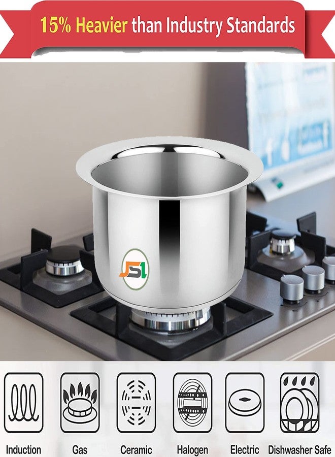 JSI Stainless Steel Tope/patila/cookware for Kitchen I 2000 ML I TRIPLY Base I Induction & Gastove Compatible I Highly Durable I Ideal Milk, Water Boiling - Image 2
