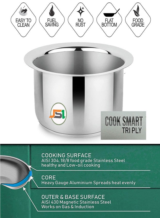 JSI Stainless Steel Tope/patila/cookware for Kitchen I 2000 ML I TRIPLY Base I Induction & Gastove Compatible I Highly Durable I Ideal Milk, Water Boiling - Image 4