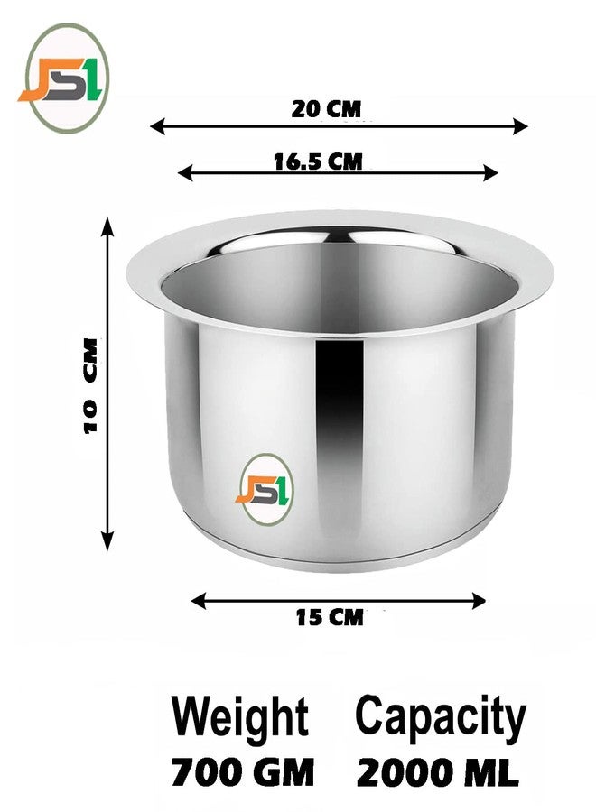 JSI Stainless Steel Tope/patila/cookware for Kitchen I 2000 ML I TRIPLY Base I Induction & Gastove Compatible I Highly Durable I Ideal Milk, Water Boiling - Image 5