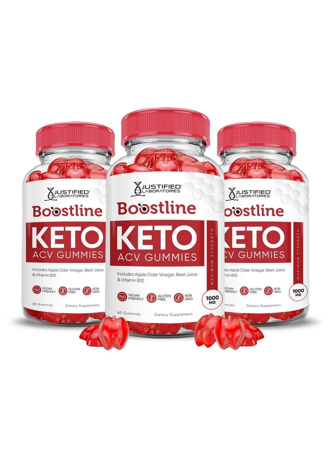Justified Laboratories (3 Pack) Boostline Keto ACV Gummies Advanced Formula 1000MG Boost Line Keto Gummies Apple Cider Vinegar Formulated with Pomegranate Beet Juice Powder B12 Vegan Non GMO 180 Gummys - Image 1