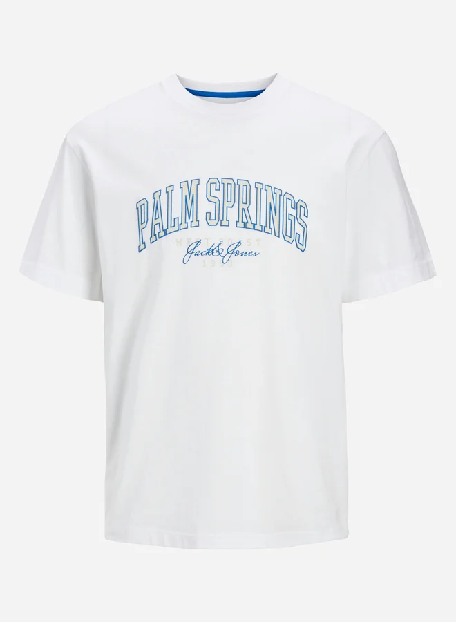 جاك اند جونز Slogan Print Crew Neck T-Shirt